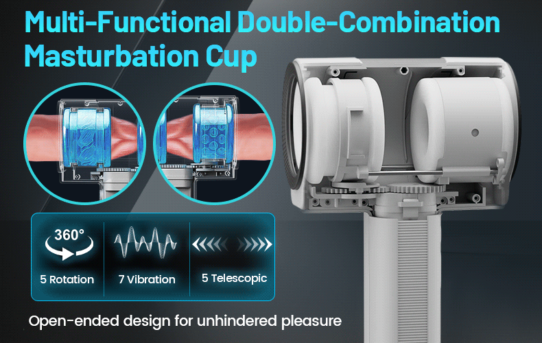 Automatic 5 Telescopic Rotation 7 vibrations Handheld Male Masturbation Cup